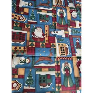 Leslie Beck For Vip Cranston Fabric Rustic Santa Snowmen Angel Patchwork 2 Yd